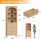Bookshelf with Drawers, Floor Standing Display Storage Cabinet - Image 2