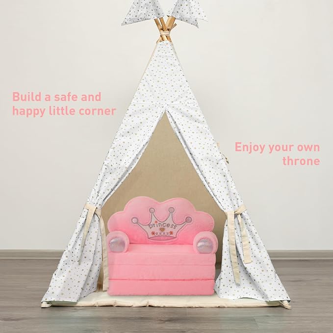MOONBEEKI Toddler Chair Comfy，Foldable Princess Couch - Image 5