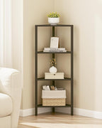 TUTOTAK Corner Shelf, 4-Tier Corner Bookshelf - Image 6