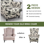 HAOYONG Wing Chair Slipcovers Printed Wingback Chair Covers 2 Pieces Wingback - Image 7