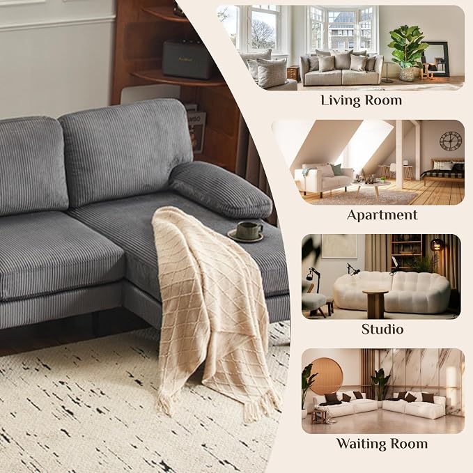Karl home U-Shape Sectional Sofa Couch 111" Modern 4-Seat Sofa - Image 6