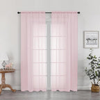 OWEINE Sheer Curtains 78 Inches Long 2 Panels Set, Rod Pocket Fimly Voile Solid by OWENIE