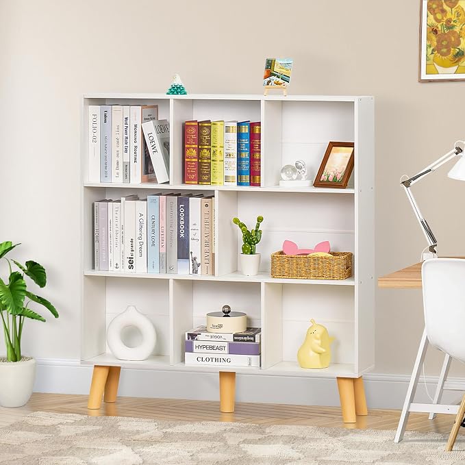 YAHARBO 8 Cube White Bookshelf, 3 Tier Book Shelf - Image 5