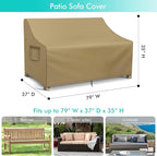 WLEAFJ Patio Sofa Cover Waterproof, 3-Seater Outdoor Sofa, Heavy Duty Deep - Image 2