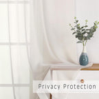 2 Pack Ivory Sheer Curtain Panels - Image 4