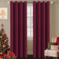 H.VERSAILTEX Burgundy Red Blackout Draperies Curtains Thermal Insulated Window by HVERSAILTEX