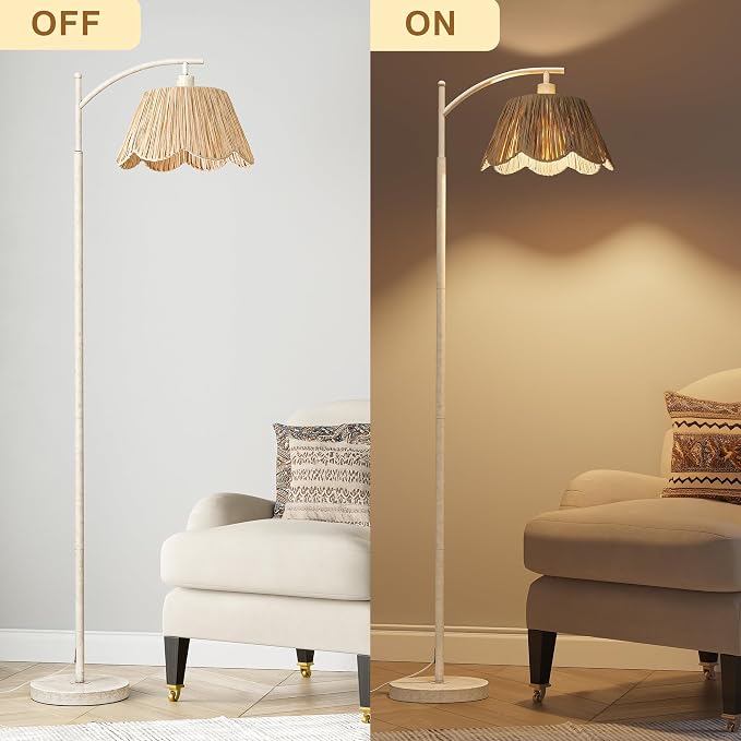 Oneach Farmhouse Floor Lamps for Living Room, Boho Floor Lamp for Bedroom - Image 4