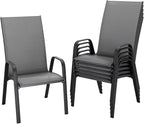 JEAREY Patio Dining Chairs Set of 6, Outdoor Stackable Dining Furniture Set by JEAREYOutdoorsCollection