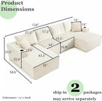 124" Oversized Sectional Couches - Image 2