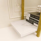 5 Tiers Bookshelf Organizer White Faux Marble Shelf, Modern Open Display - Image 8
