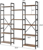 SUPERJARE Triple Bookshelf, Bookcase - Image 3