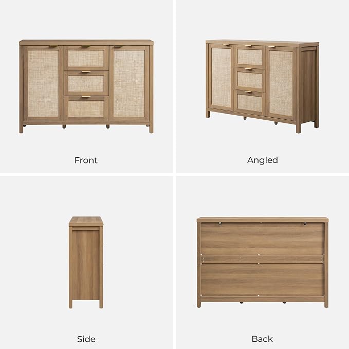 SICOTAS Rattan Sideboard Buffet Cabinet - Image 8