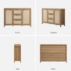 SICOTAS Rattan Large Sideboard Buffet Cabinet - Image 8