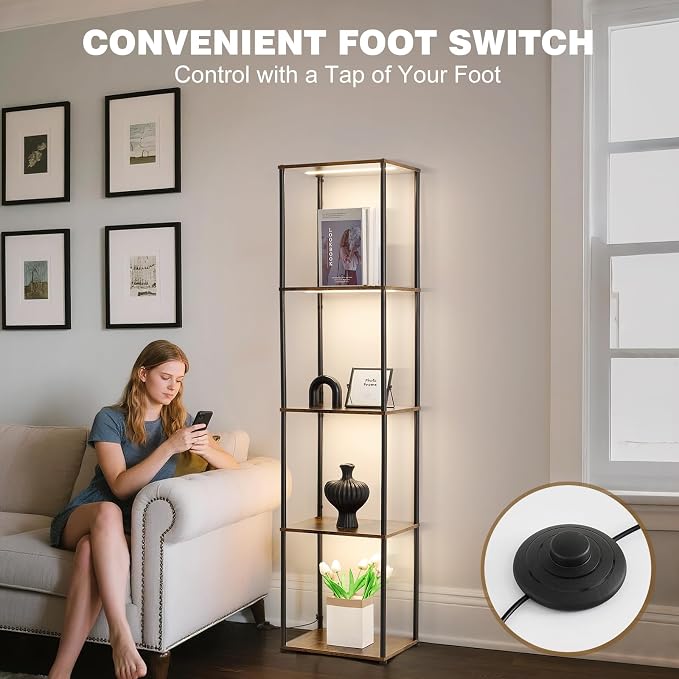 Tall Display Shelf with Lights, Dimmable LED Display Cases - Image 5