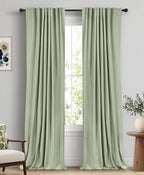 Faux Linen Total Blackout Curtains by 100BlackoutShield