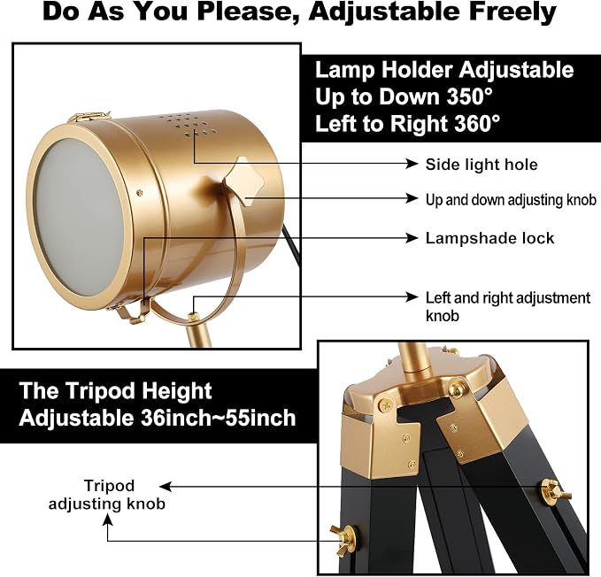 Mordern industrial tripod floor lamp - Image 5