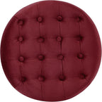 Homepop Home Decor | Upholstered Round Velvet Tufted Foot Rest Ottoman | Ottoman - Image 10