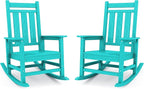 KINGYES Oversized Outdoor Rocking Chair Set of 2, All-Weather Patio Rocking by KINGYES