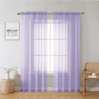 Lavender Sheer Curtains 78 Inches Long 2 Panels Set, Light Filtering Solid by Lecloud