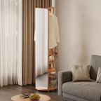 WoodsWhisper Full Length Mirror Coat Rack Solid Wood Floor Mirror 66"x12" Full - Image 9