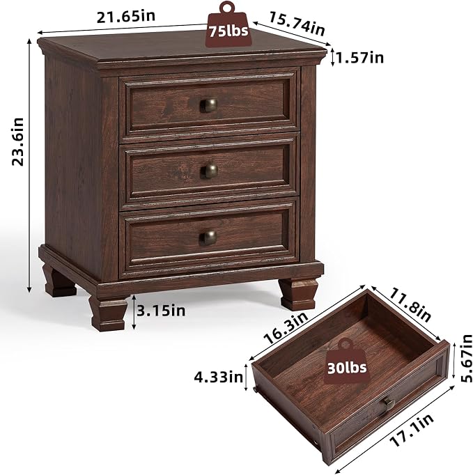 SAVOR LIFE Farmhouse Nightstand - Image 2