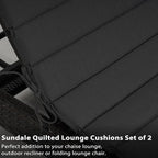 Sundale Outdoor Olefin Quilted Lounge Cushion Set of 2, Patio Foldable Chaise - Image 6