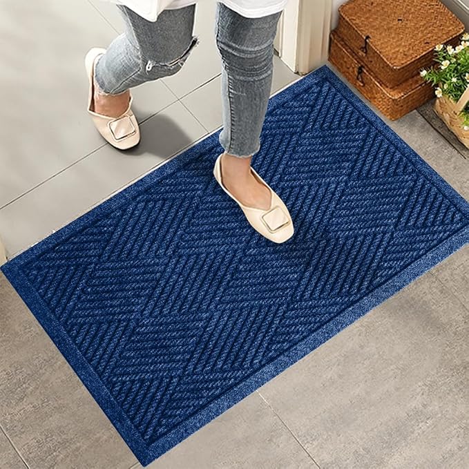 Sturdy Front Door Mat, Absorbent Muddy Dirt Resist Welcome Door Mats Outdoor by HIYARD