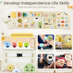 Elephant Activity Wall Busy Board Panels, Wooden Montessori Learning Activity - Image 6