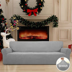 Easy-Going Stretch 4 Seater Oversized Sofa Couch Cover Light Gray | 1-Piece - Image 2