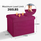 LINMAGCO Small Storage Ottoman Stool Foot Rest Stool Under Desk Stool Short - Image 2