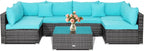 Tangkula 7 Pieces Wicker Patio Furniture Set, All-Weather Outdoor Rattan - Image 9