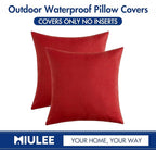 MIULEE Pack of 2 Decorative Outdoor Solid Waterproof Throw Pillow Covers Euro - Image 6