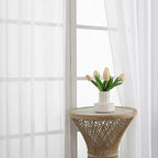 White Sheer Curtains 72 Inches Long 2 Panels Set, Light Filtering Sheer Curtains - Image 3
