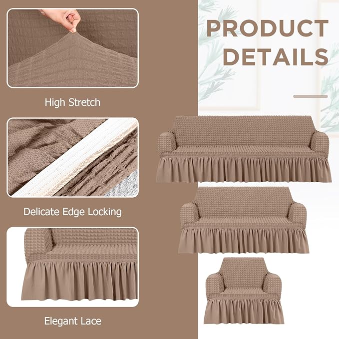 Fanfanwin 3 Pcs Sofa Slipcover Set - Image 3
