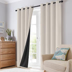 SimpleHome Cream 100% Blackout Curtains Room Darkening Living Room 36 Inch | - Image 8