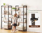 Casaottima Triple 4 Tier Bookshelf, Large Bookcase - Image 4