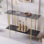 LumFurn Glass Console Table for Living Room, Foyer & Entrance, 2-Tiers by LumFurn