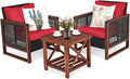 Tangkula 3 Pieces Patio Wicker Furniture Set, Rattan Outdoor Sofa Set by TANGKULA