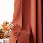 MIULEE Fall Burnt Orange Back Tab Blackout Curtains 52"x84" Length 2 Panels | - Image 6