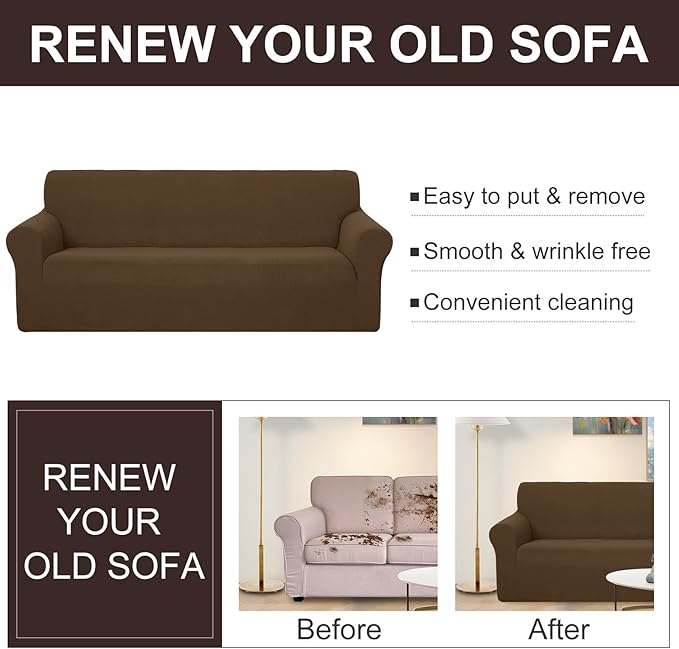 U-NICE HOME Oversized Stretch Loveseat Couch Cover, 1-Piece Sofa cover - Image 5