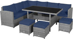 Tangkula 7 Pieces Patio Furniture Set, Outdoor Sectional Rattan Dining Sofa Set - Image 9