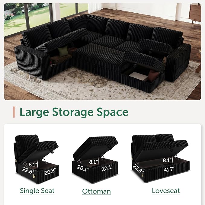 HONBAY Modular Sectional Sleeper Sofa - Image 3
