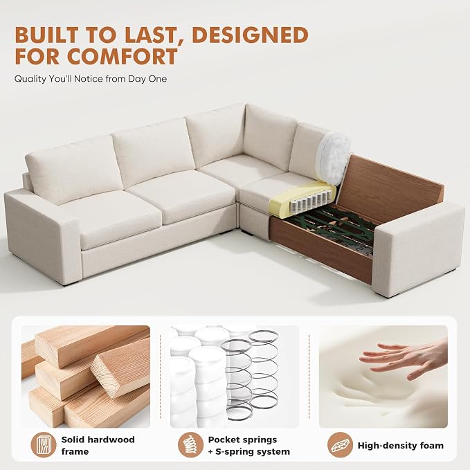 ABCASA 85'' Modern Couches for Living Room, 2 Seats Comfy Sofa - Image 7