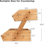 Merysen 2 Tier Fruit Basket For Kitchen- Bamboo Fruit and Vegetable Storage - Image 3