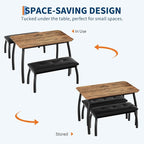 Dining Table for 4, 3-Piece Kitchen Table Set for 4 - Image 2