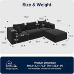Avenco 106” L-Shaped Modular Sectional Sofa Couch - Image 2
