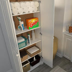 From the Tree Furniture Solid Pine Pantry Cabinet — 72" Tall White Kitchen - Image 7