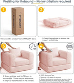 SYFERLORY Versatile 2 in1 Pink Armchair Accent Chair Couch Convertible Boneless - Image 7