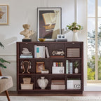 Joaxswe 12 Cube Storage Organizer, Wood Floor Standing 3-Tier Cubby Bookcase - Image 6