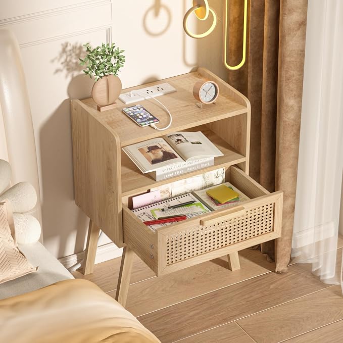 Lerliuo Rattan Nightstands Set of 2 - Image 6